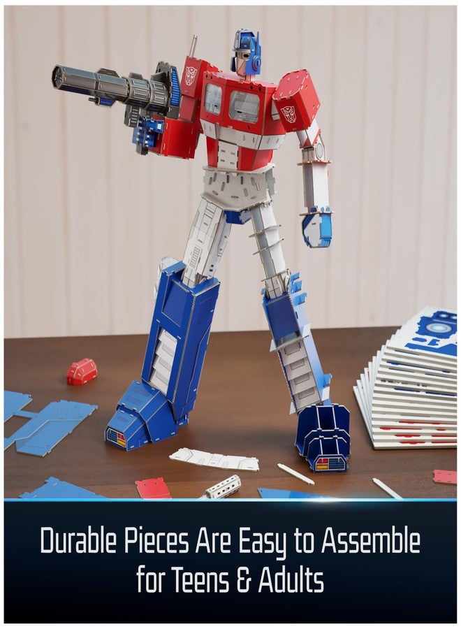4D Build, Transformers Optimus Prime 3D Model Kit with LED Lights, Transformers Collectibles & Desk Décor, Building Toys, 321 Pieces, 3D Puzzles, Gift Ideas for Ages 12 & Up. - Image 4